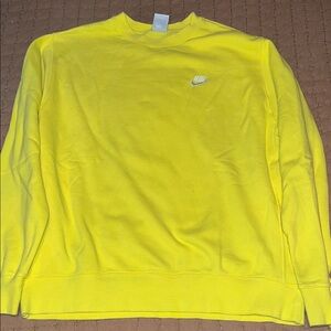 Nike Men's Bright Yellow Crewneck Sweater
